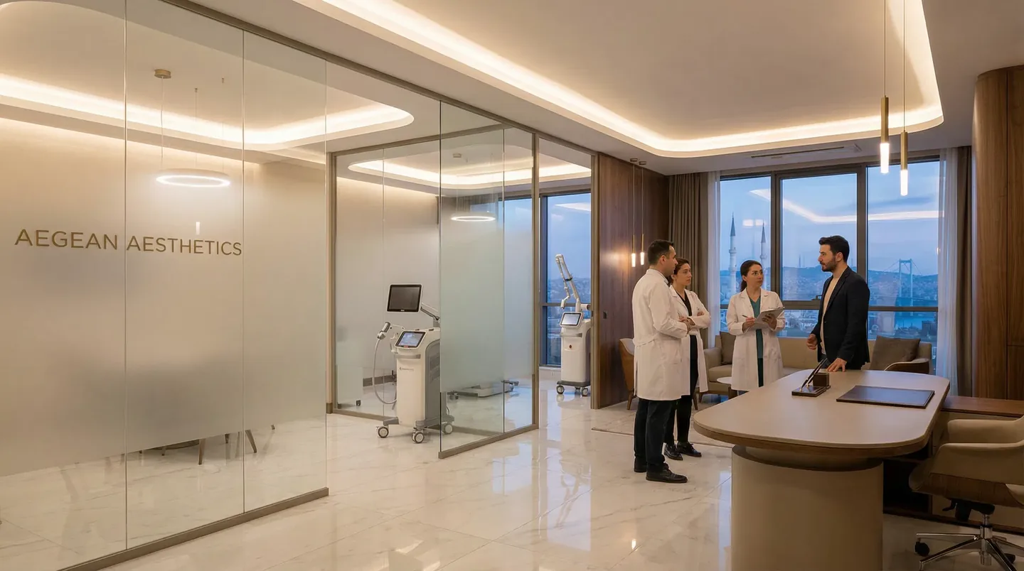 Hair transplant procedure being performed at a modern clinic in Istanbul Turkey